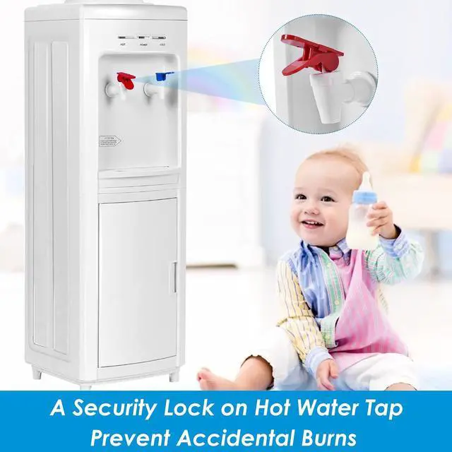 Alt view image 5 of 7 - ARLIME Top-Loading Water Dispenser, Hot & Cold Water Cooler for 3-5 Gallon Bottles, Child Safety Lock, Removable Drip Tray, Perfect for Home Ofiice, School