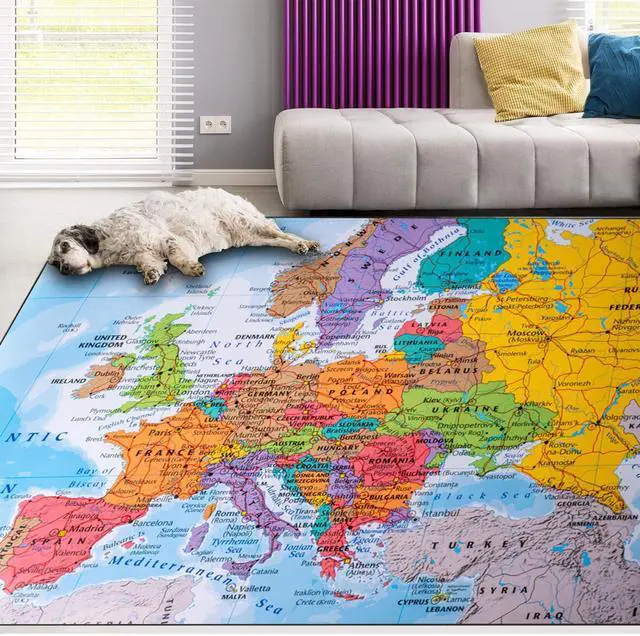 Main image of Ocervd Color Map Area Rug 3x5ft Rugs for Living Room Bedroom