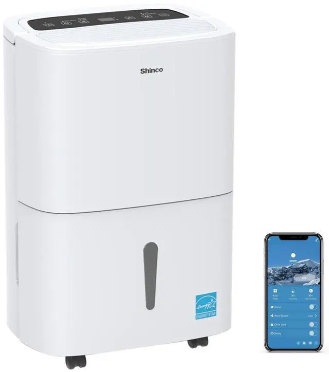 Main image of Shinco 6,000 Sq.Ft Energy Star Dehumidifier with WIFI, Ideal for Large Rooms and Home Basements, Efficient Moisture Removal with Adjustable Humidity Control, 1.32 Gallons Water Tank