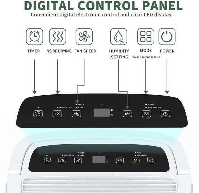 Alt view image 2 of 7 - 150 Pint Energy Star Dehumidifier with Pump and WIFI for Large Room/Basement (7,000 Sq.Ft) - Auto Drain Hose, Continuous Drainage, Auto Defrost - Quiet for Bedroom, Bathroom, Home & Commercial Use