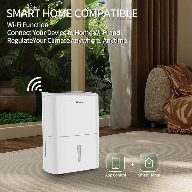 Alt view image 6 of 7 - 150 Pint Energy Star Dehumidifier with Pump and WIFI for Large Room/Basement (7,000 Sq.Ft) - Auto Drain Hose, Continuous Drainage, Auto Defrost - Quiet for Bedroom, Bathroom, Home & Commercial Use