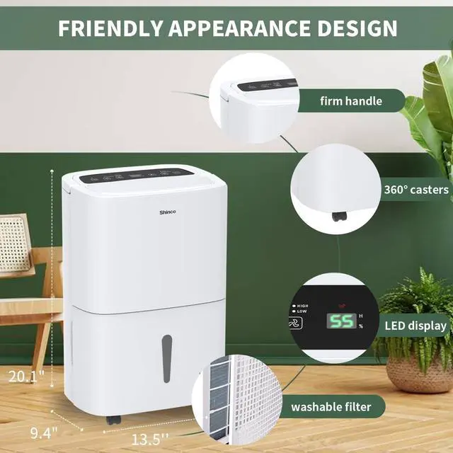 Alt view image 7 of 7 - 150 Pint Energy Star Dehumidifier with Pump and WIFI for Large Room/Basement (7,000 Sq.Ft) - Auto Drain Hose, Continuous Drainage, Auto Defrost - Quiet for Bedroom, Bathroom, Home & Commercial Use