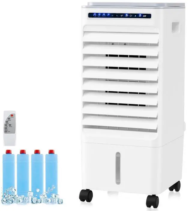 Main image of ARLIME 3 in 1 Evaporative Air Cooler, Windowless Swamp Cooler with 4 Modes, 3 Speeds, 7H Timer, Wide Oscillation, Remote, Double Tanks and 4 Ice Packs, Cooling Fan for Bedroom Living Room Office