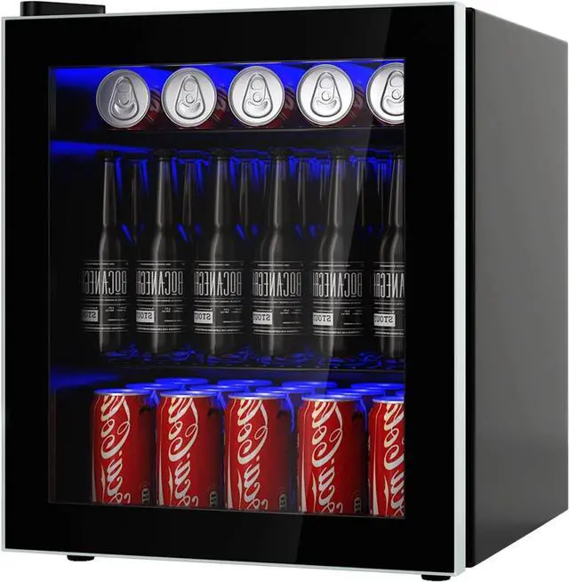 Main image of ARLIME Mini Fridge, Drink Cooler, 60 Can, Beverage Refrigerator with Glass Door, Removable Shelves for Soda Beer Wine, Small Drink Refrigerator for Bedroom, Office, Home Kitchen, Bar, 1.6 Cu. Ft.