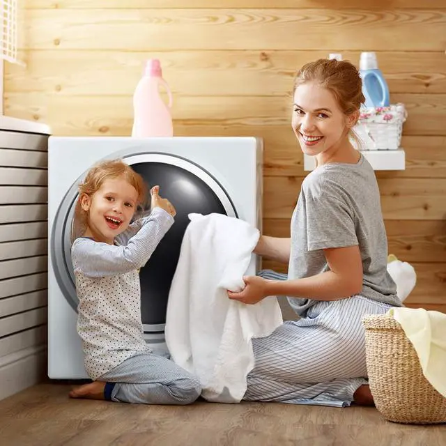 Alt view image 6 of 7 - ARLIME Potable Clothes Dryer, 900W Compact Dryer w/4 Automatic Drying Mode, Stainless Steel Drum & Easy Control Panel, Electric Dryer for Apartments, Dorm & RVs 110V, White