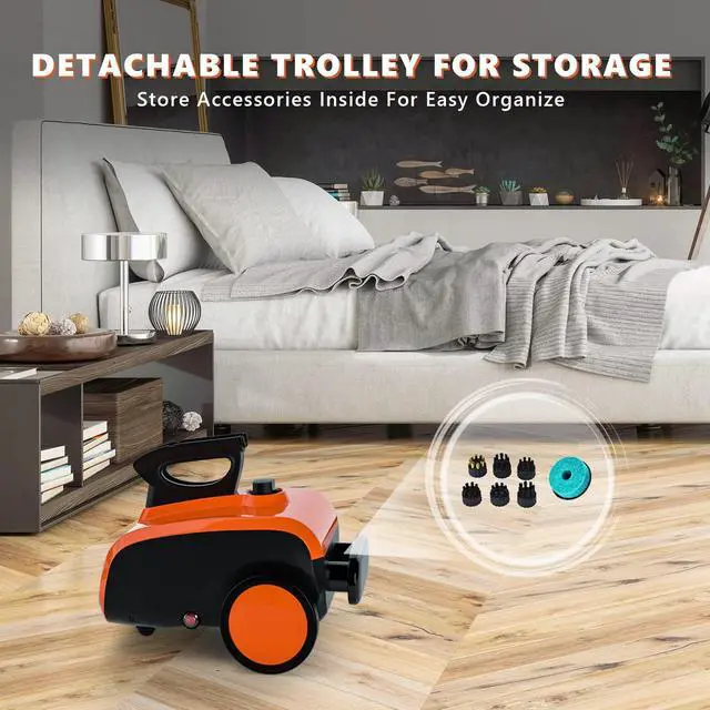 Alt view image 6 of 7 - ARLIME Multi-Purpose Steam Cleaner with 19 Accessories, Household Rolling Steamer Cleaning Mop for Carpet, Cars, Floors W/ 1.5L Tank & Extra-Long Power Cord