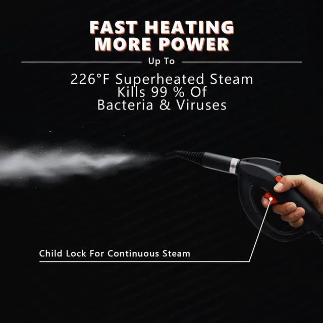 Alt view image 4 of 7 - ARLIME Multi-Purpose Steam Cleaner with 19 Accessories, Household Rolling Steamer Cleaning Mop for Carpet, Cars, Floors W/ 1.5L Tank & Extra-Long Power Cord