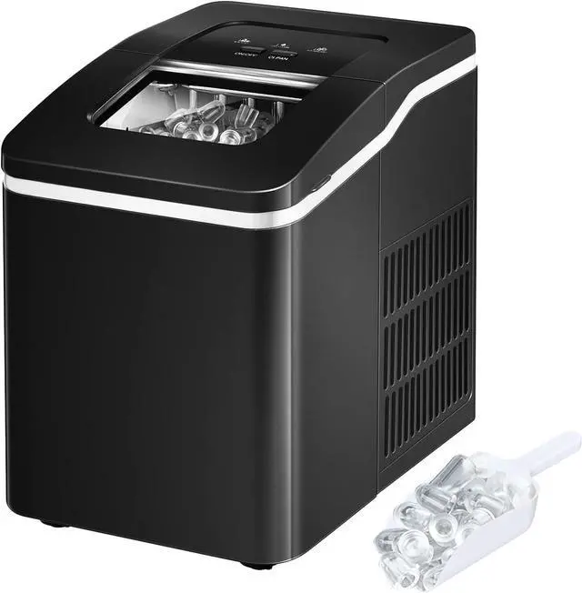 Main image of ARLIME Portable Ice Maker Machine for Countertop, Bullet Cubes Ready in 8 Mins, 26LBS/24H, Electric Ice Maker with Scoop and Basket for Home, Office, Party, Bar (Black)