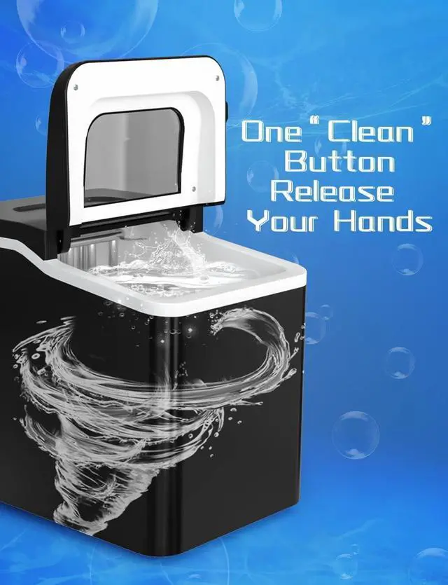 Alt view image 5 of 7 - ARLIME Portable Ice Maker Machine for Countertop, Bullet Cubes Ready in 8 Mins, 26LBS/24H, Electric Ice Maker with Scoop and Basket for Home, Office, Party, Bar (Black)