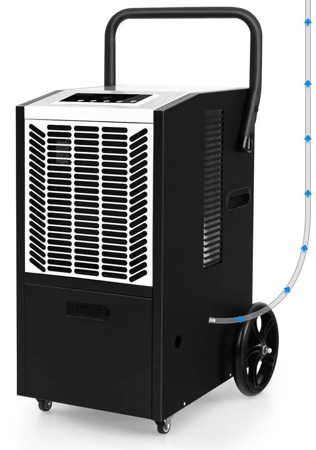 Main image of ARLIME 163 Pints Commercial Dehumidifier w/Pump & Drain Hose, Industrial Heavy Duty Portable Dehumidifier for Large Spaces, Basement, Warehouse, Water Damage Restoration, Up to 4500 Sq.Ft (White)