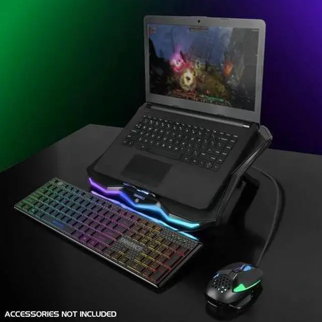 Alt view image 4 of 7 - ENHANCE Infiltrate 3 RGB Gaming Laptop Cooler - 8 Fans, USB Hub, 13-17.3"