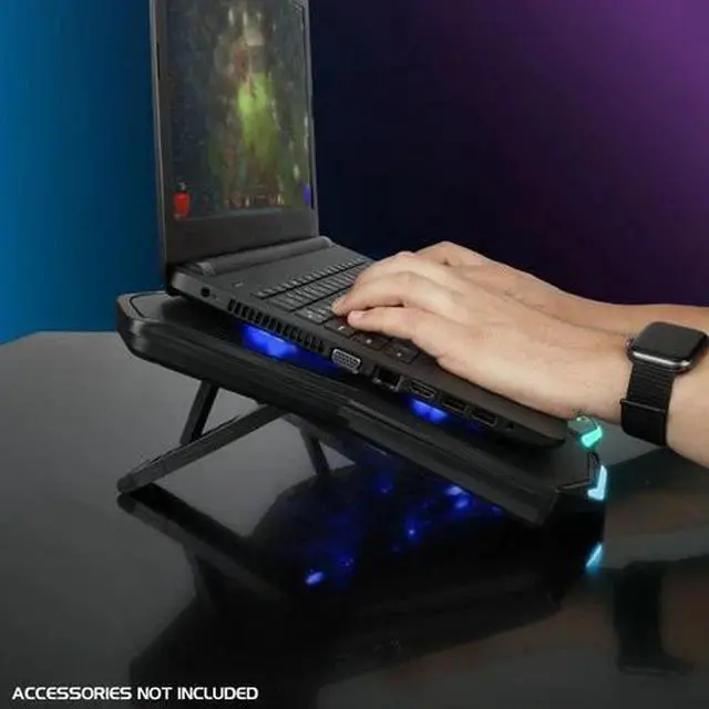 Alt view image 5 of 7 - ENHANCE Infiltrate 3 RGB Gaming Laptop Cooler - 8 Fans, USB Hub, 13-17.3"