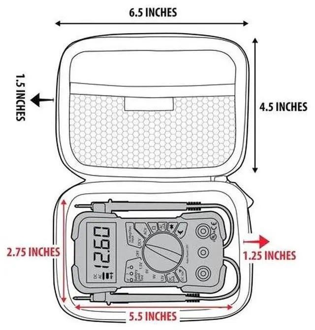 Alt view image 3 of 6 - Protective Case for Innova 3320 Digital Multimeter with Hard Shell Exterior