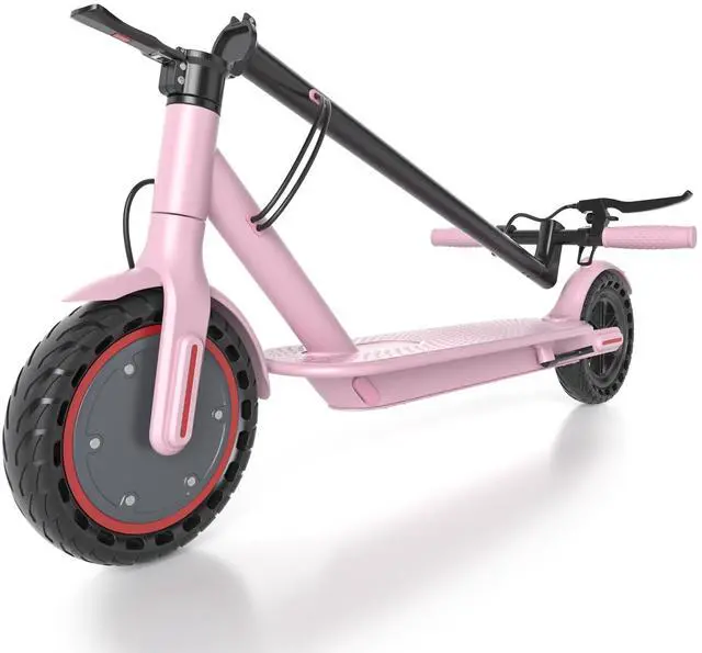 Main image of Roinside Pink Electric Scooter - 8.5" Solid Tires, 350W Motor, Up to 19 MPH and 15 Miles Long-Range Commuting Foldable E-Scooter for Adults with Dual Braking System and Smart App