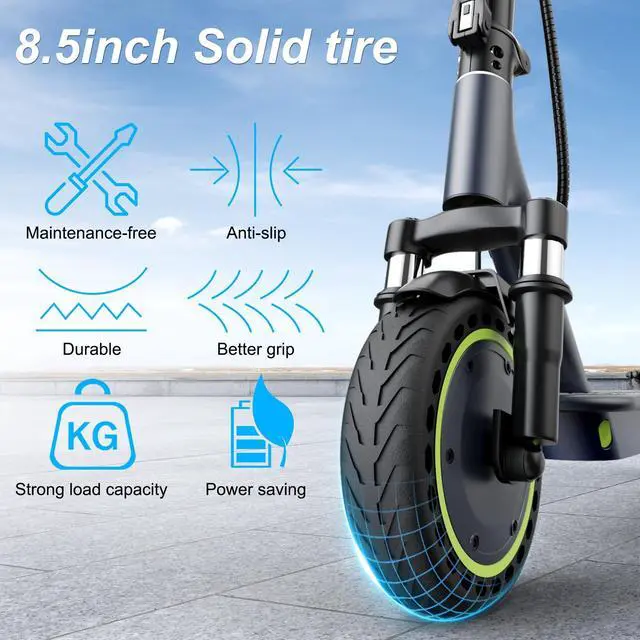 Alt view image 2 of 7 - Roinside Dual Suspension Electrict Scooter for Aduts, Up to 19 MPH and 23 Miles Long-Range Portable Commuting Escooter with Double Braking System and App