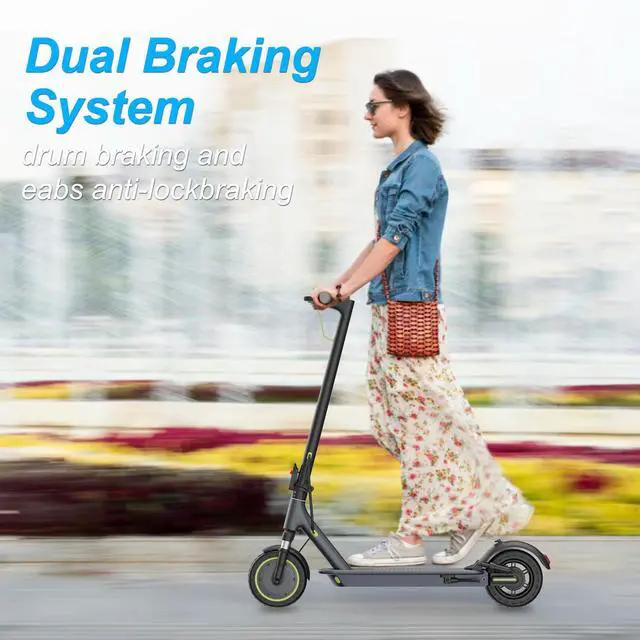 Alt view image 7 of 7 - Roinside Dual Suspension Electrict Scooter for Aduts, Up to 19 MPH and 23 Miles Long-Range Portable Commuting Escooter with Double Braking System and App