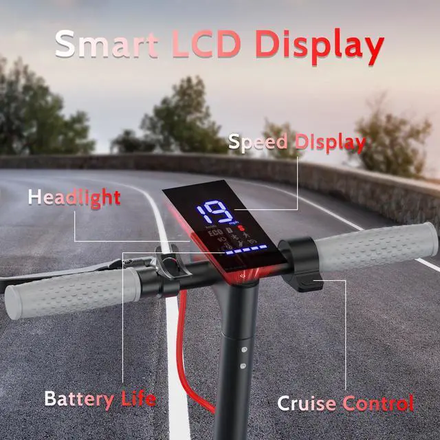 Alt view image 2 of 7 - Roinside Electric Scooter - 8.5" Solid Tires, 350W Motor, Up to 19 MPH and 21 Miles Long-Range Commuting Foldable Escooter for Adults with Dual Braking System and Smart App