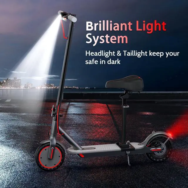 Alt view image 5 of 7 - Roinside Electric Scooter - 8.5" Solid Tires, 350W Motor, Up to 19 MPH and 21 Miles Long-Range Commuting Foldable Escooter for Adults with Dual Braking System and Smart App