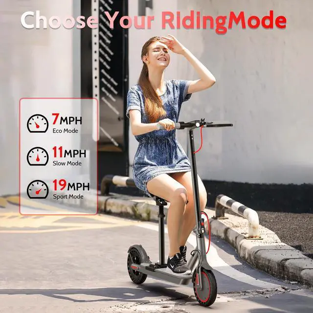 Alt view image 7 of 7 - Roinside Electric Scooter - 8.5" Solid Tires, 350W Motor, Up to 19 MPH and 21 Miles Long-Range Commuting Foldable Escooter for Adults with Dual Braking System and Smart App