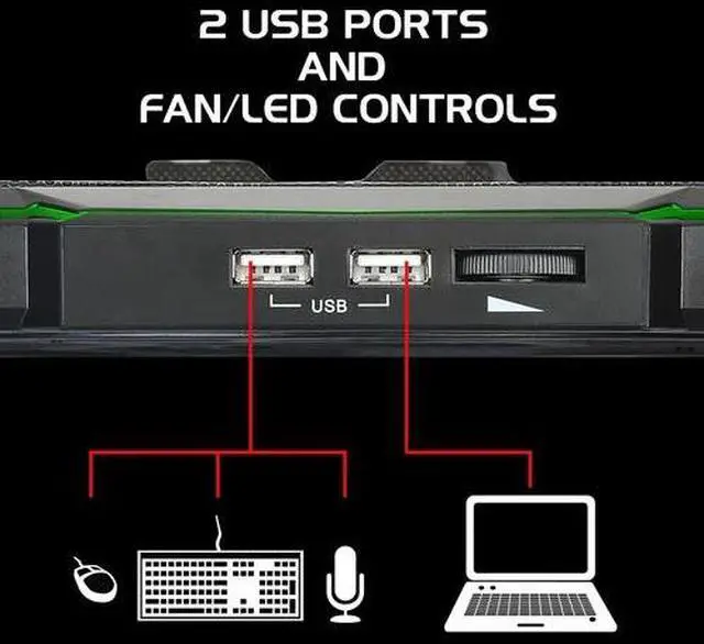 Alt view image 3 of 5 - ENHANCE Gaming Laptop Cooling Stand - Laptop Cooler with 7 Height Settings