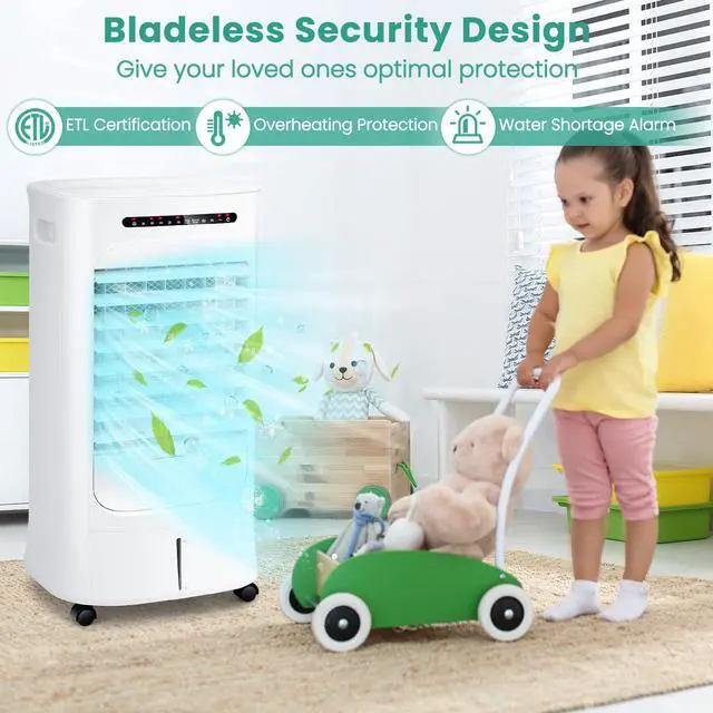 Alt view image 6 of 7 - ARLIME Evaporative Air Cooler, Portable Air Conditioner & Humidifier, AC Fan w/ 3 Modes 3 Speeds & 63°Oscillation, 2.6G Water Tank & Remote Control, Swamp Cooler w/ 15H Timer for Home Office Bedroom