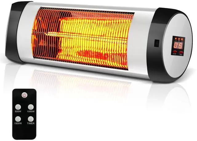 Main image of ARLIME Wall Mounted Electric Heater, 3s Heating Carbon Fiber Tube Wall Heating Machine w/Remote Control, IP65 Waterproof, Infrared Heater for Restaurant, Backyard, Garage and Decks