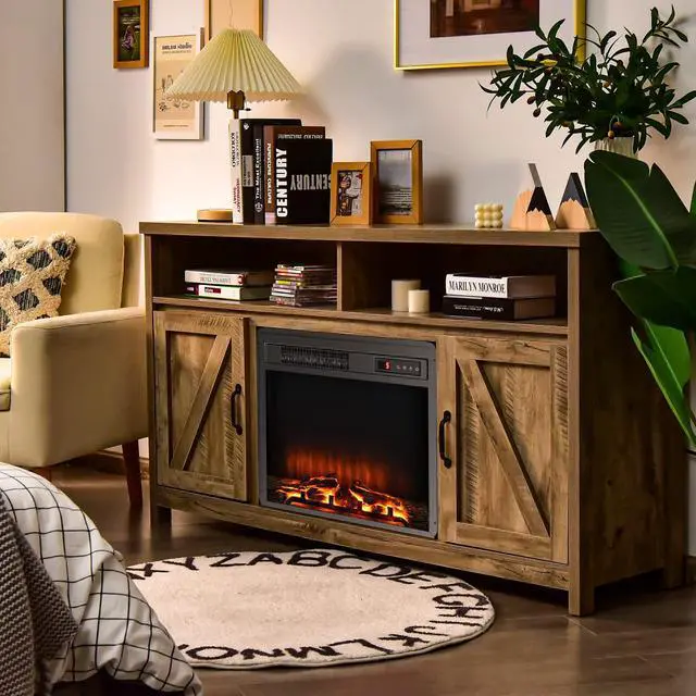 Alt view image 2 of 7 - ARLIME 18 Inch Electric Fireplace Inserts, 1500W Freestanding & Recessed Fireplace w/Adjustable LED Flame, Remote Control, Timer, Built-in Thermostat, Overheating Protection