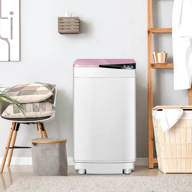 Alt view image 2 of 7 - Portable Washing Machine, ARLIME Compact Mini Full-Automatic Laundry 2-In -1 Washer & Spin Dryer 7.7lbs Capacity W/Drainage Pump & Long Hose For Condo, Apartments, Dorms, RVs Camping Living (Pink)