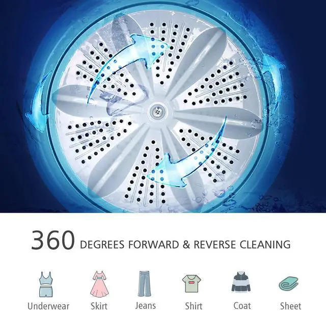 Alt view image 6 of 7 - Portable Washing Machine, ARLIME Compact Mini Full-Automatic Laundry 2-In -1 Washer & Spin Dryer 7.7lbs Capacity W/Drainage Pump & Long Hose For Condo, Apartments, Dorms, RVs Camping Living (Pink)