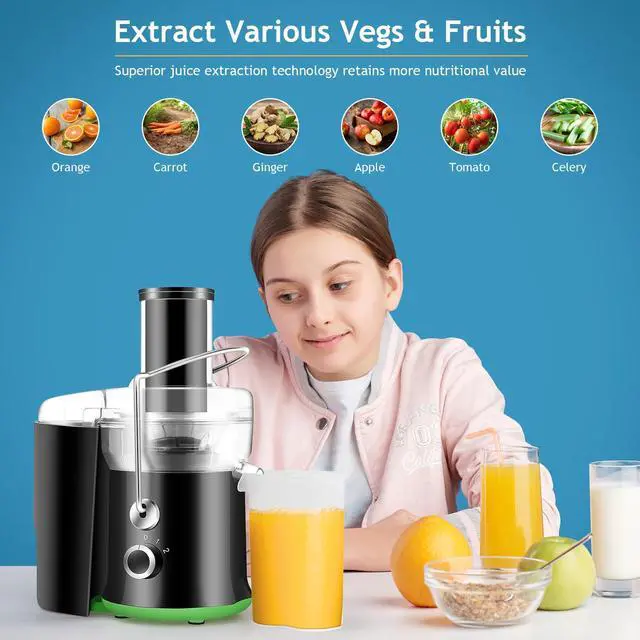 Alt view image 6 of 7 - ARLIME Juicer Machine, 2.5 Inch Wide Feed Chute Juice Extractor, 2-speed Strong Power, Easy to Clean, Stainless Steel Masticating Juicer for whole Vegetable and Fruit