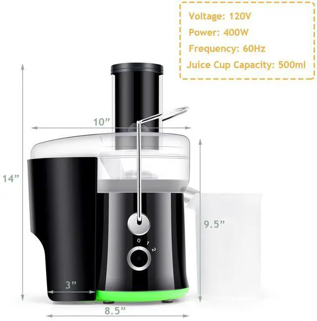 Alt view image 7 of 7 - ARLIME Juicer Machine, 2.5 Inch Wide Feed Chute Juice Extractor, 2-speed Strong Power, Easy to Clean, Stainless Steel Masticating Juicer for whole Vegetable and Fruit