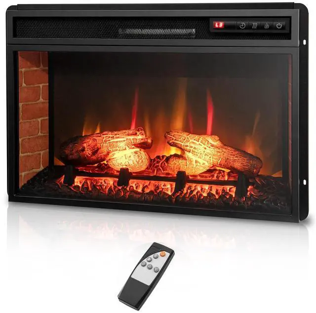 Main image of ARLIME 23 Electric Fireplace Insert, 3D Infrared Quartz Firebox Heater w/Realistic Flame Effect, Adjustable Brightness, Remote Control, Recessed Freestanding Fireplace for Indoor Use
