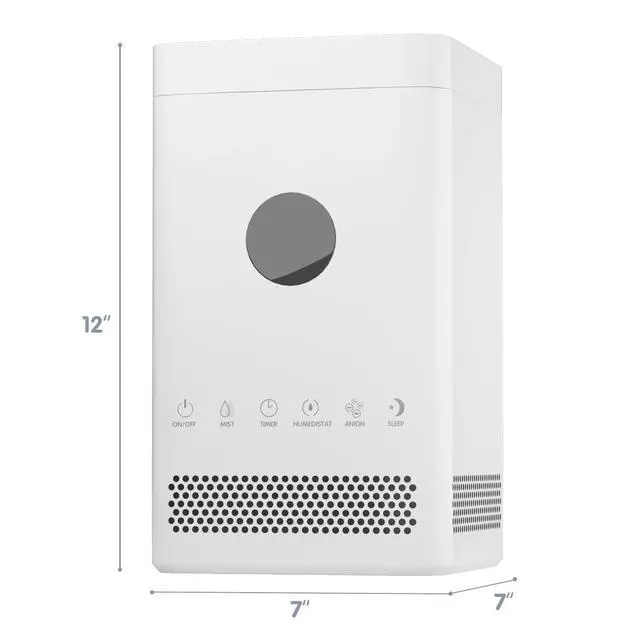 Alt view image 7 of 7 - ARLIME Cool Mist Humidifier, 3.5L Top Fill Ultrasonic Humidifiers with LCD Display, Timer, Ionizer and Silver Filter, Quiet Air Humidifier for Bedroom, Nursery, Office and Large Room, White