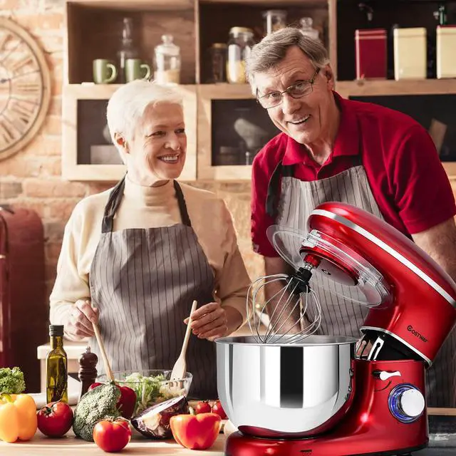 Alt view image 7 of 7 - ARLIME Stand Mixer, 660W 6-Speed Tilt-Head Food Stand Mixers with 6.5 Qt. Stainless Steel Bowl, Dough Hook, Whisk & Mixing Beater for Baking, Household Kitchen Electric Dough Machine (Red)