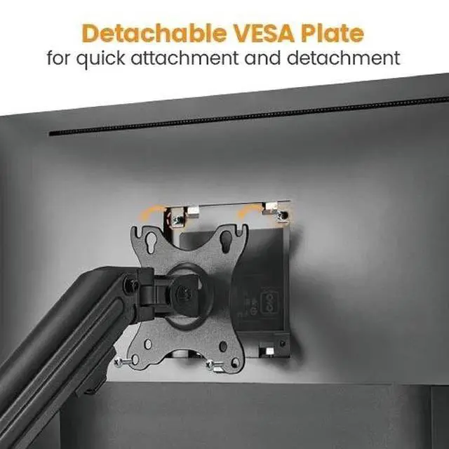 Alt view image 2 of 5 - DUAL ARM TV LCD MONITOR DESK MOUNT BRACKET ARTICULATING UP DOWN IN OUT SWIVEL