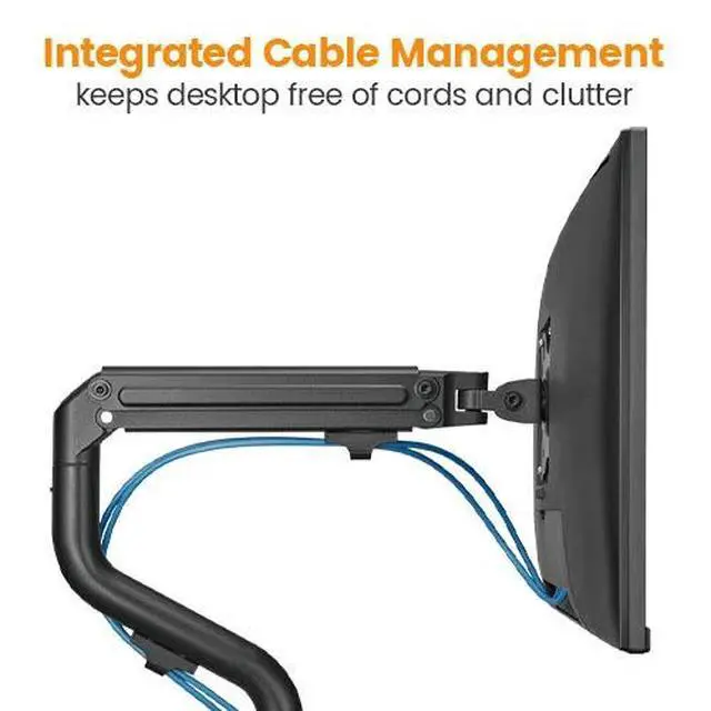 Alt view image 4 of 5 - DUAL ARM TV LCD MONITOR DESK MOUNT BRACKET ARTICULATING UP DOWN IN OUT SWIVEL