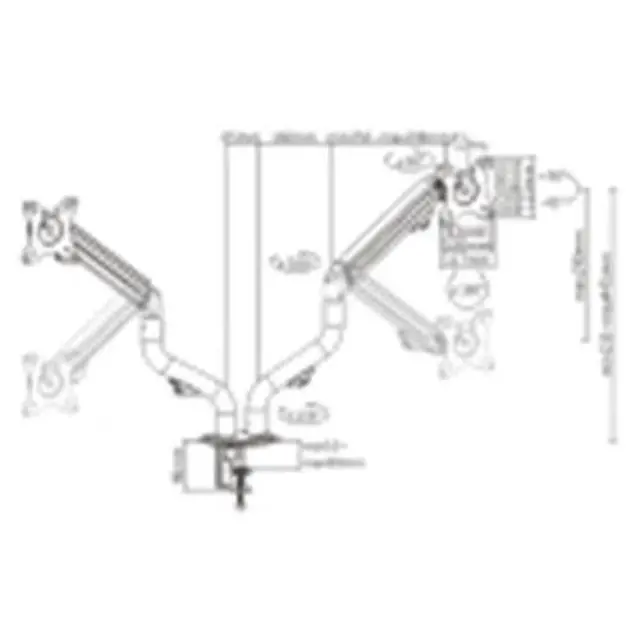 Alt view image 5 of 5 - DUAL ARM TV LCD MONITOR DESK MOUNT BRACKET ARTICULATING UP DOWN IN OUT SWIVEL