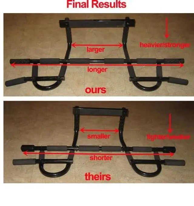Alt view image 2 of 5 - DOORWAY PULL CHIN UP BAR & 5 PREMIUM RESISTANCE BANDS 75 LBS SET YOGA PILATES