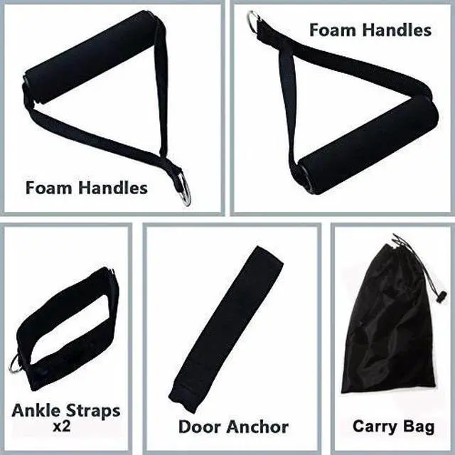 Alt view image 5 of 5 - DOORWAY PULL CHIN UP BAR & 5 PREMIUM RESISTANCE BANDS 75 LBS SET YOGA PILATES