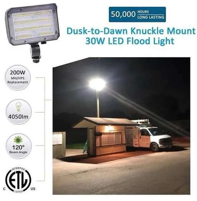 Main image of 30W LED Outdoor Security Flood Light 5000K Waterproof Wall Mount Yard Garage