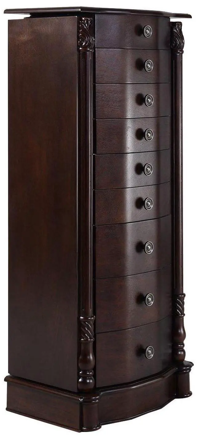 Alt view image 6 of 7 - Giantex Wood Jewelry Cabinet Armoire Box Storage Chest Stand Organizer Necklace