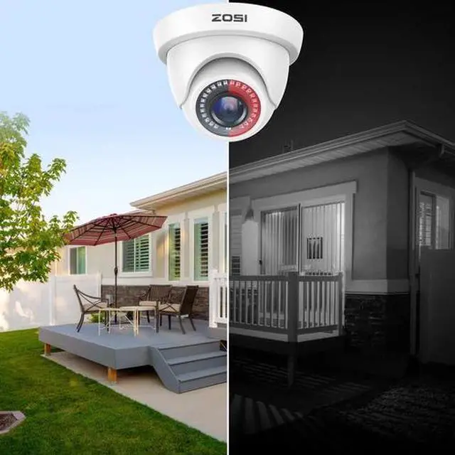 Alt view image 4 of 7 - ZOSI Outdoor Dome Home Security Surveillance Camera 1080p HD 4in1 Night Vision