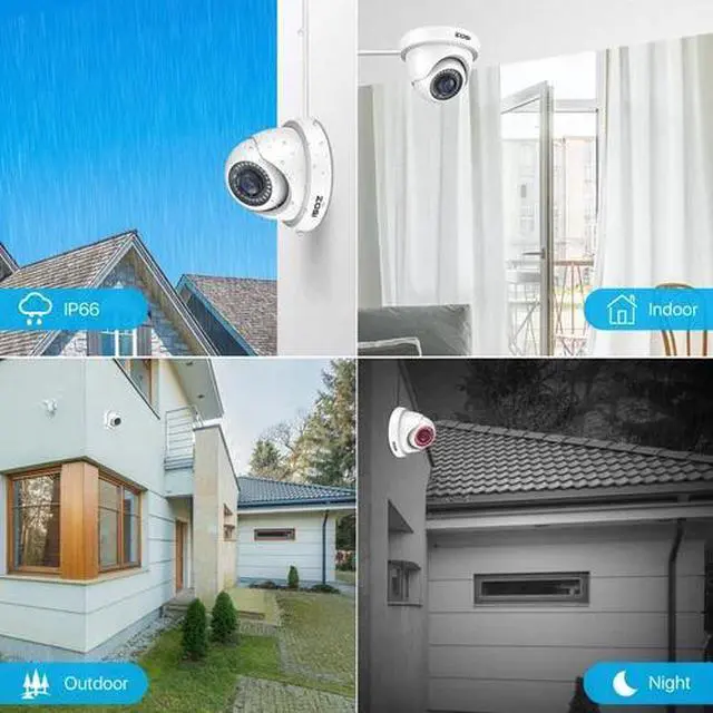 Alt view image 6 of 7 - ZOSI Outdoor Dome Home Security Surveillance Camera 1080p HD 4in1 Night Vision