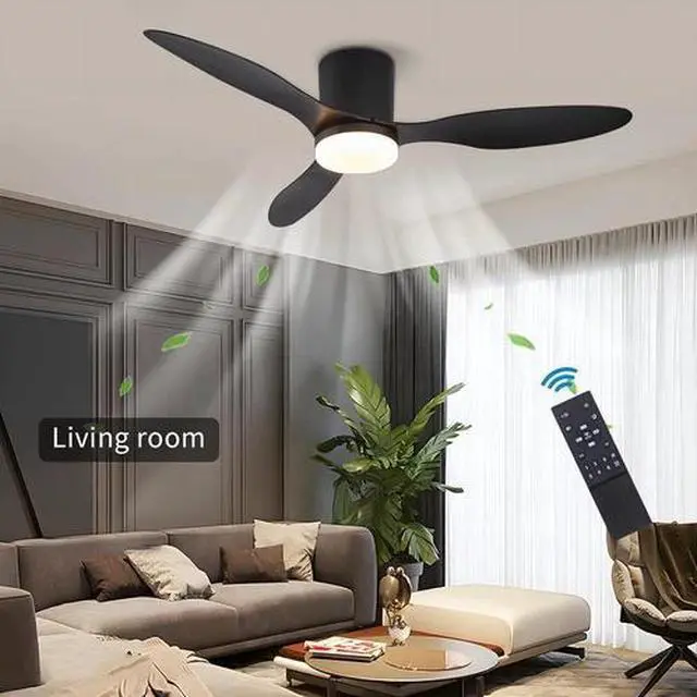 Alt view image 2 of 7 - Ceiling Fans with Lights, 42 Inch Low Profile Ceiling Fan with Light and Remote