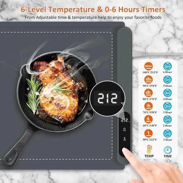 Alt view image 4 of 6 - Warming Mat for Food,(Xxl 36"X16") Electric Warming Tray,Extra Large Food Warmer