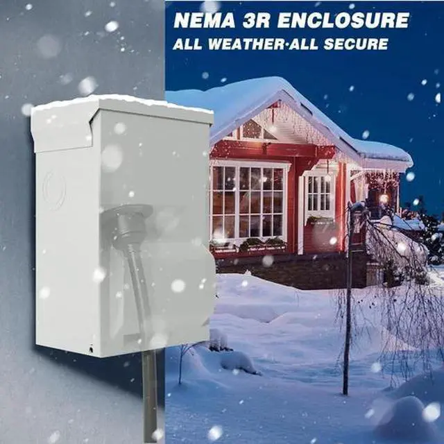 Alt view image 3 of 7 - 50 Amp Generator Power Inlet Box with Cord, NEMA SS2-50P Power Inlet Box, 125/25