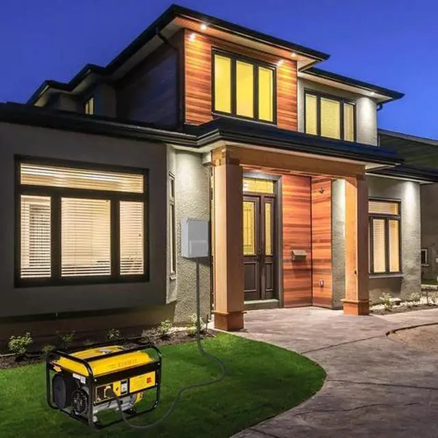 Alt view image 7 of 7 - 50 Amp Generator Power Inlet Box with Cord, NEMA SS2-50P Power Inlet Box, 125/25