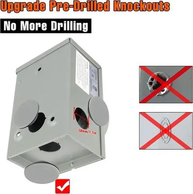 Alt view image 4 of 7 - 50 Amp Generator Cord 25FT and 50 Amp Power Inlet Box for Home, NEMA 14-50P SS2-