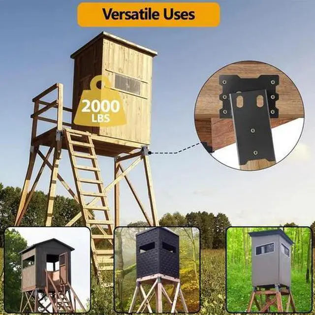 Alt view image 2 of 5 - Deer Stand Brackets, 4 X 4 Brackets for Deer Stand with Powder Coated, Elevator