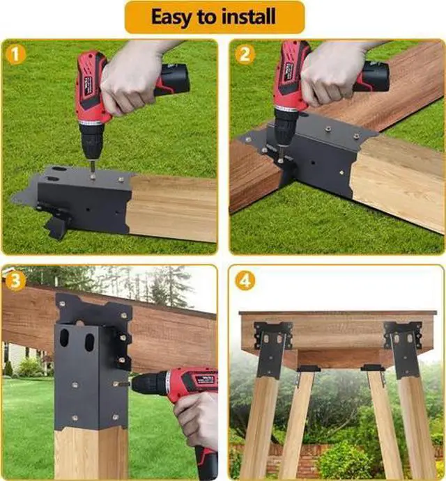 Alt view image 3 of 5 - Deer Stand Brackets, 4 X 4 Brackets for Deer Stand with Powder Coated, Elevator